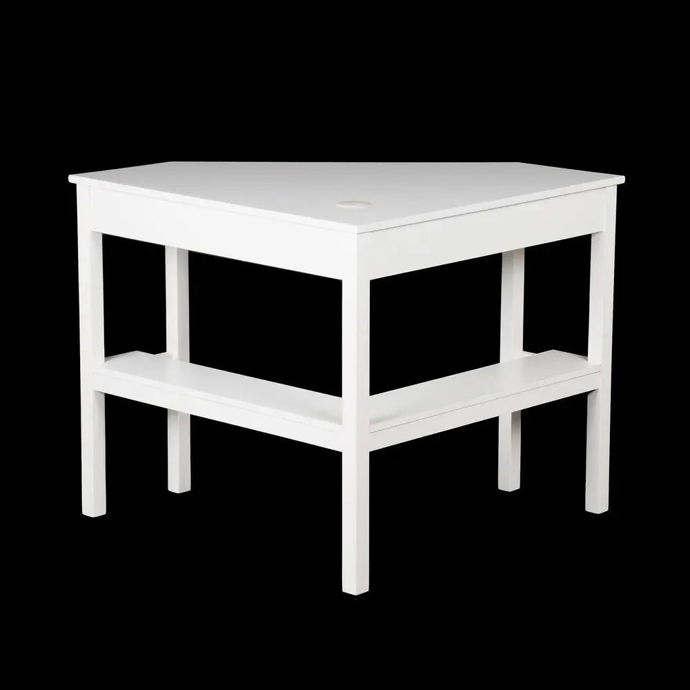 48" White Solid Wood Corner Writing Desk HomeRoots