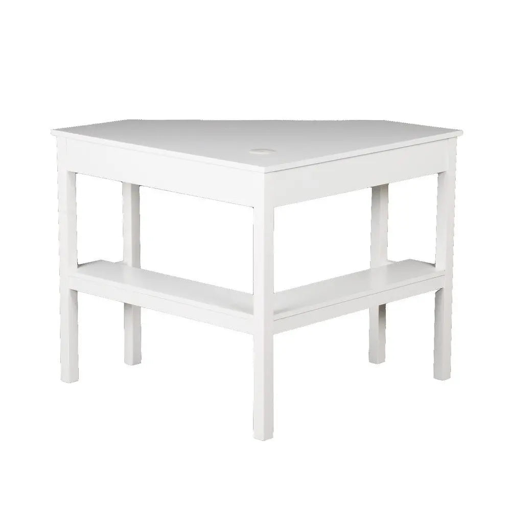 48" White Solid Wood Corner Writing Desk HomeRoots