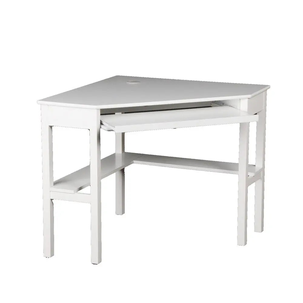 48" White Solid Wood Corner Writing Desk HomeRoots