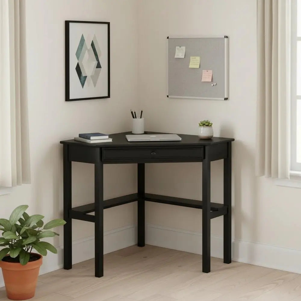 Black Corner Computer Desk HomeRoots