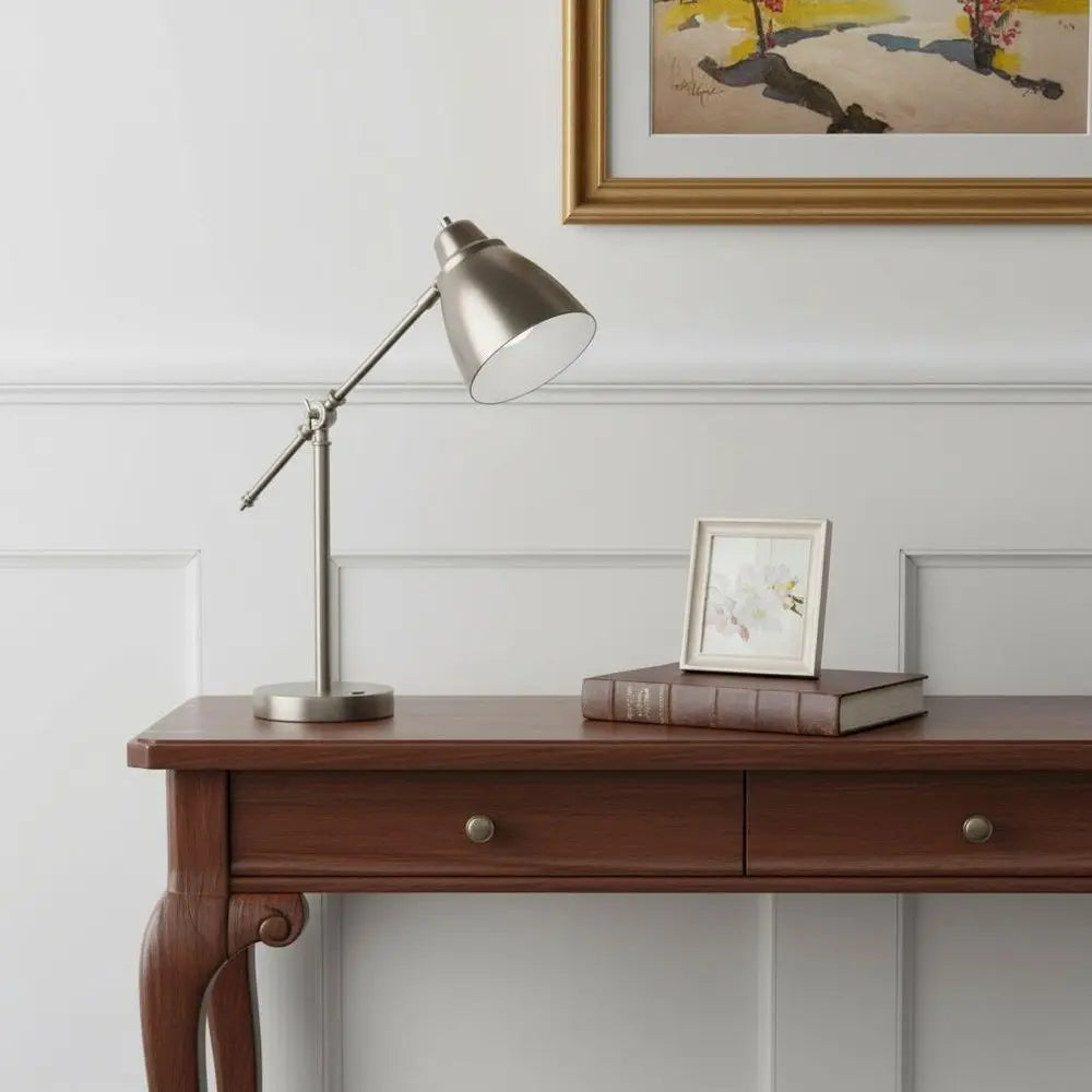 Brushed Silver LED Adjustable Desk Lamp HomeRoots