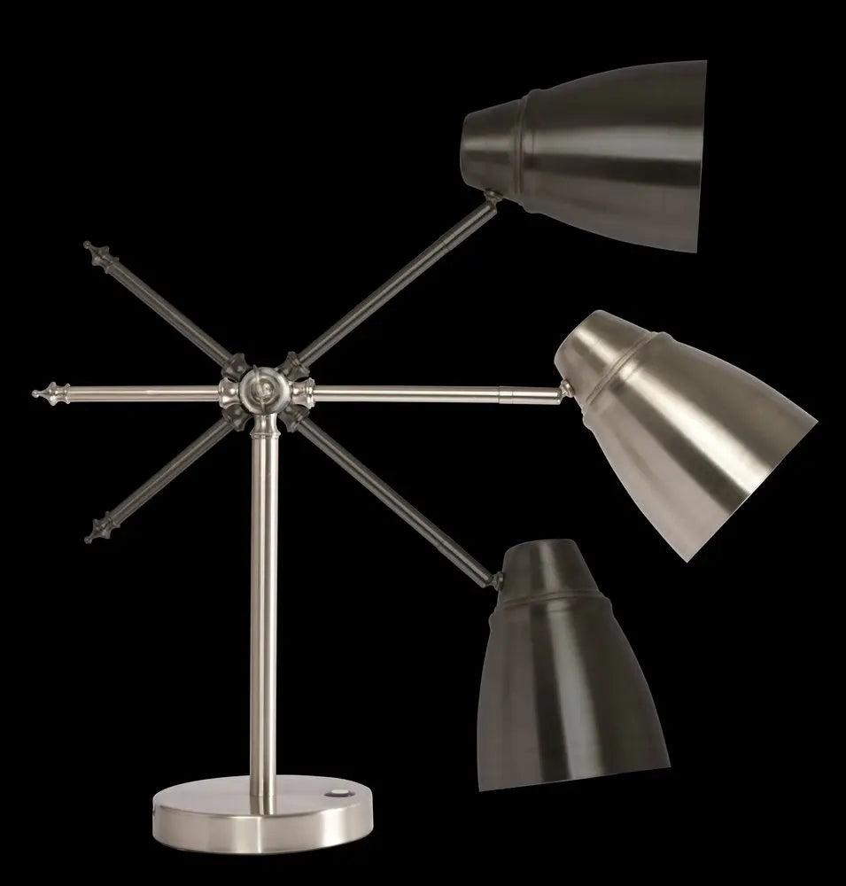 Brushed Silver LED Adjustable Desk Lamp HomeRoots