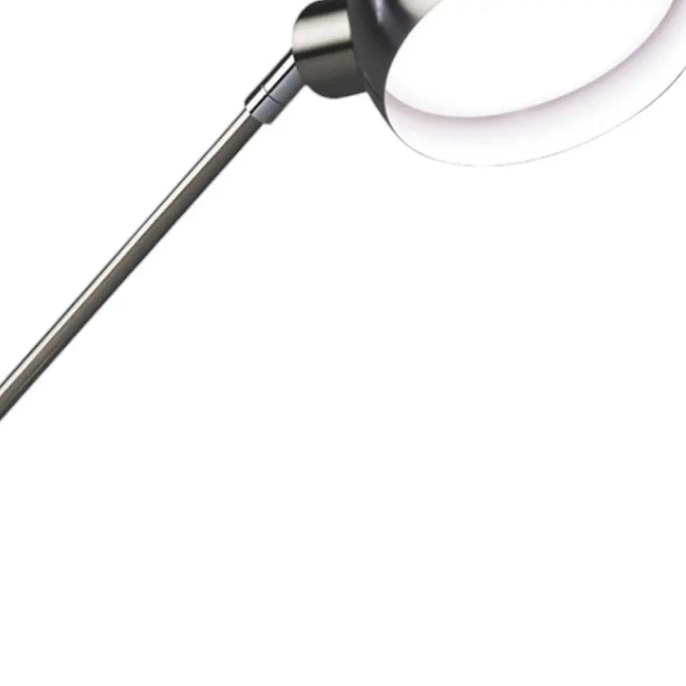 18" Nickel Metal Adjustable Swing Arm LED Desk Lamp With USB HomeRoots