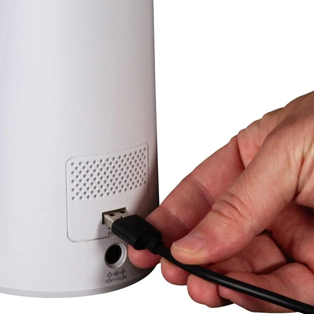 Contemporary White Sanitizing and Charging LED Desk Lamp HomeRoots