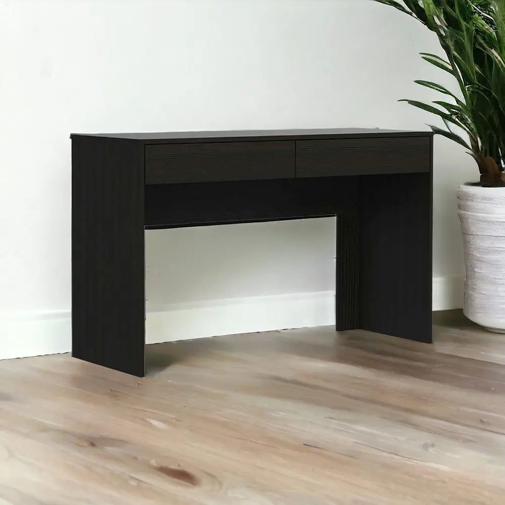47" Black Computer Desk with Two Drawers HomeRoots