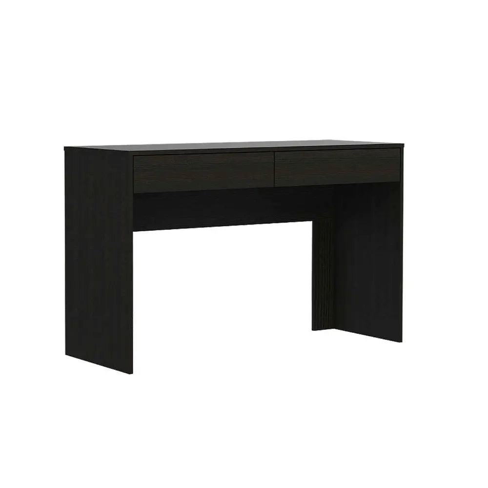 47" Black Computer Desk with Two Drawers HomeRoots