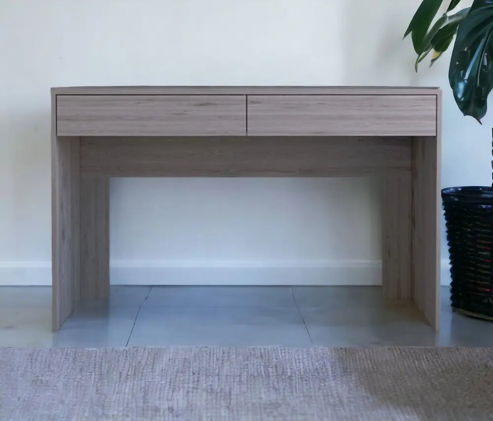 47" Light Gray Computer Desk With Two Drawers HomeRoots