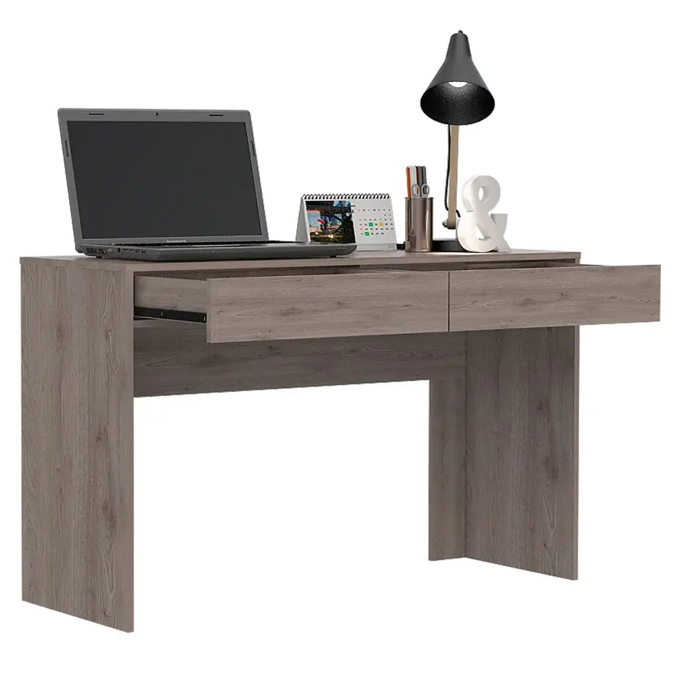 47" Light Gray Computer Desk With Two Drawers HomeRoots