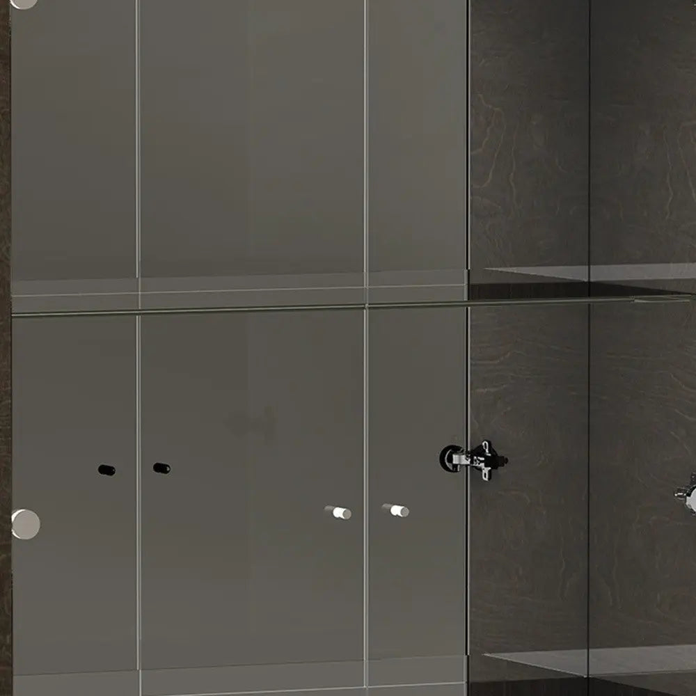 41" Silver and Gray Brown Accent Cabinet With One Drawer - NOVA HOME FURNITURE