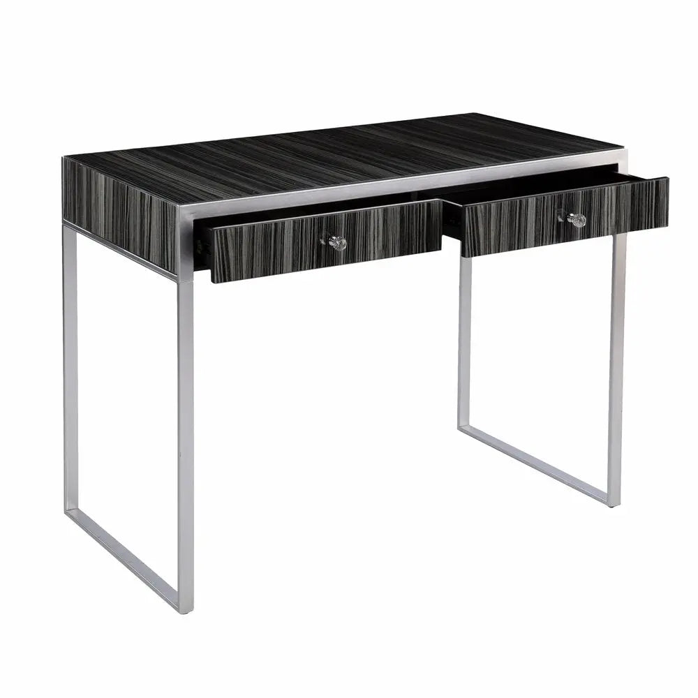 42" Silver Writing Desk With Two Drawers - NOBLE HOME INTERIORS