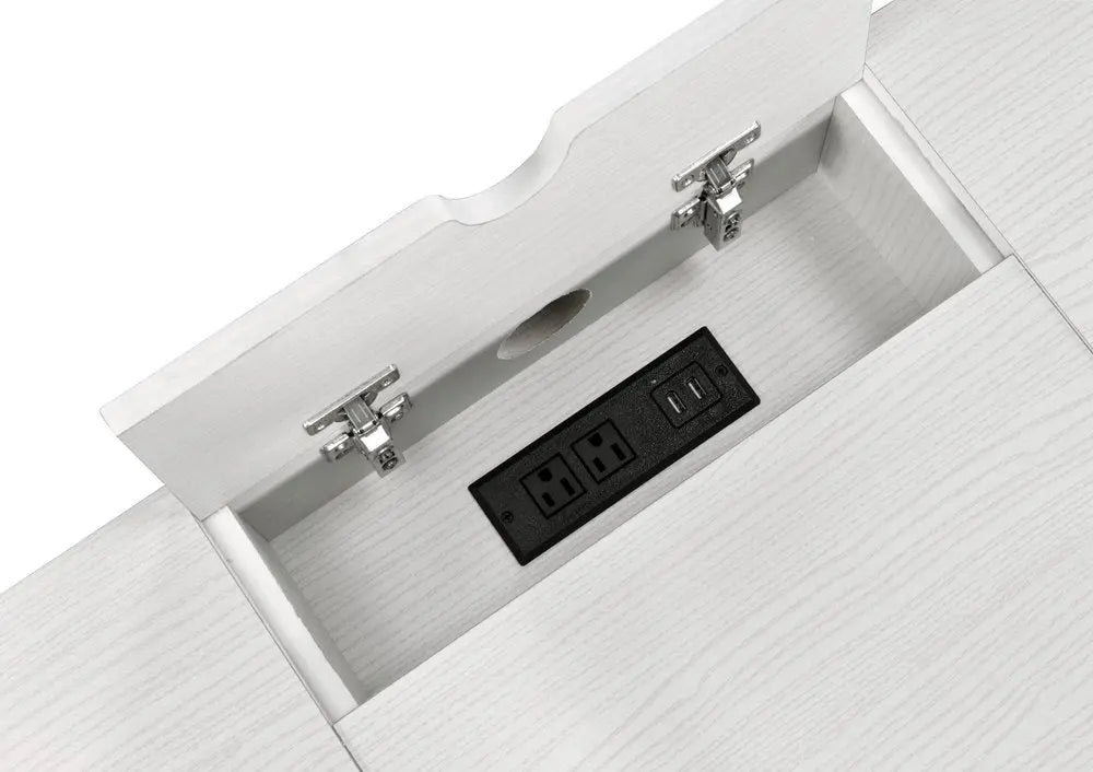 42" White and Black Writing Desk - NOBLE HOME INTERIORS