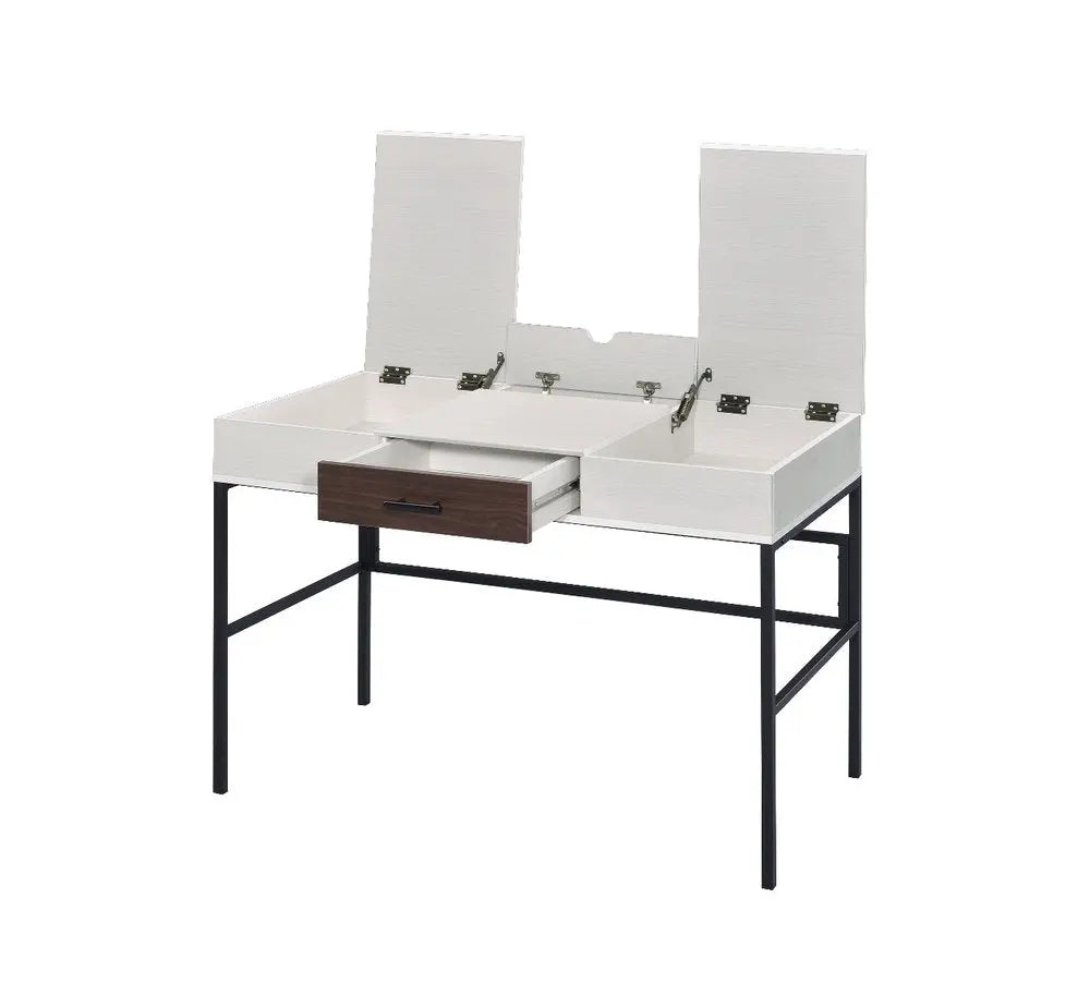 42" White and Black Writing Desk - NOBLE HOME INTERIORS