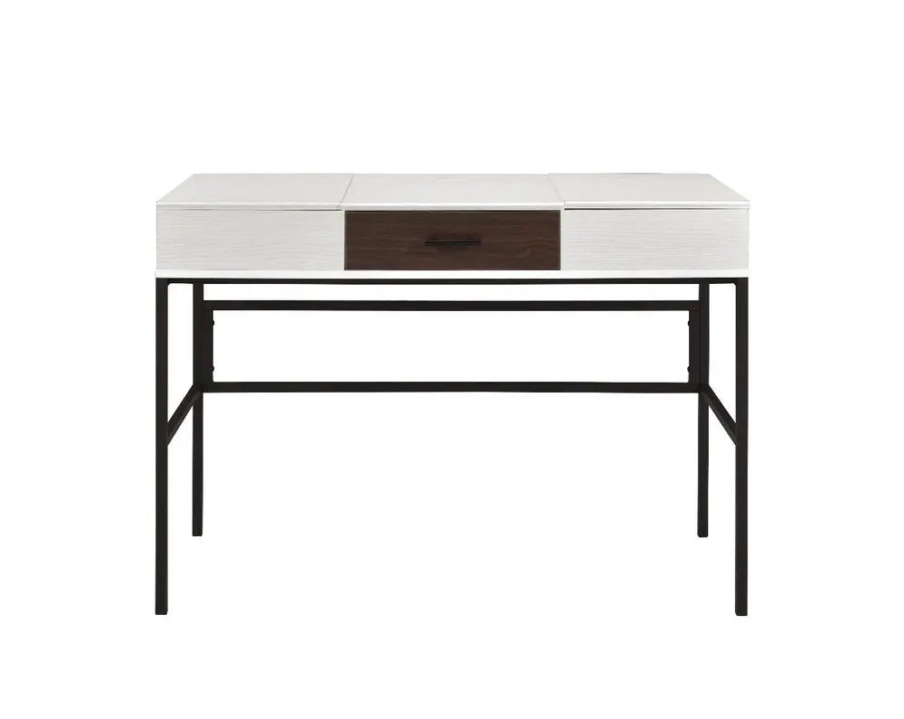 42" White and Black Writing Desk - NOBLE HOME INTERIORS