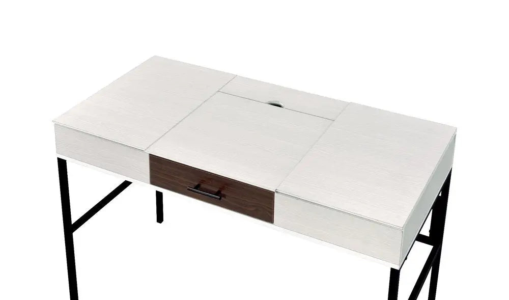 42" White and Black Writing Desk - NOBLE HOME INTERIORS