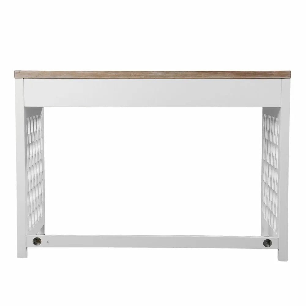 43" Natural And White Writing Desk With Three Drawers - NOBLE HOME INTERIORS