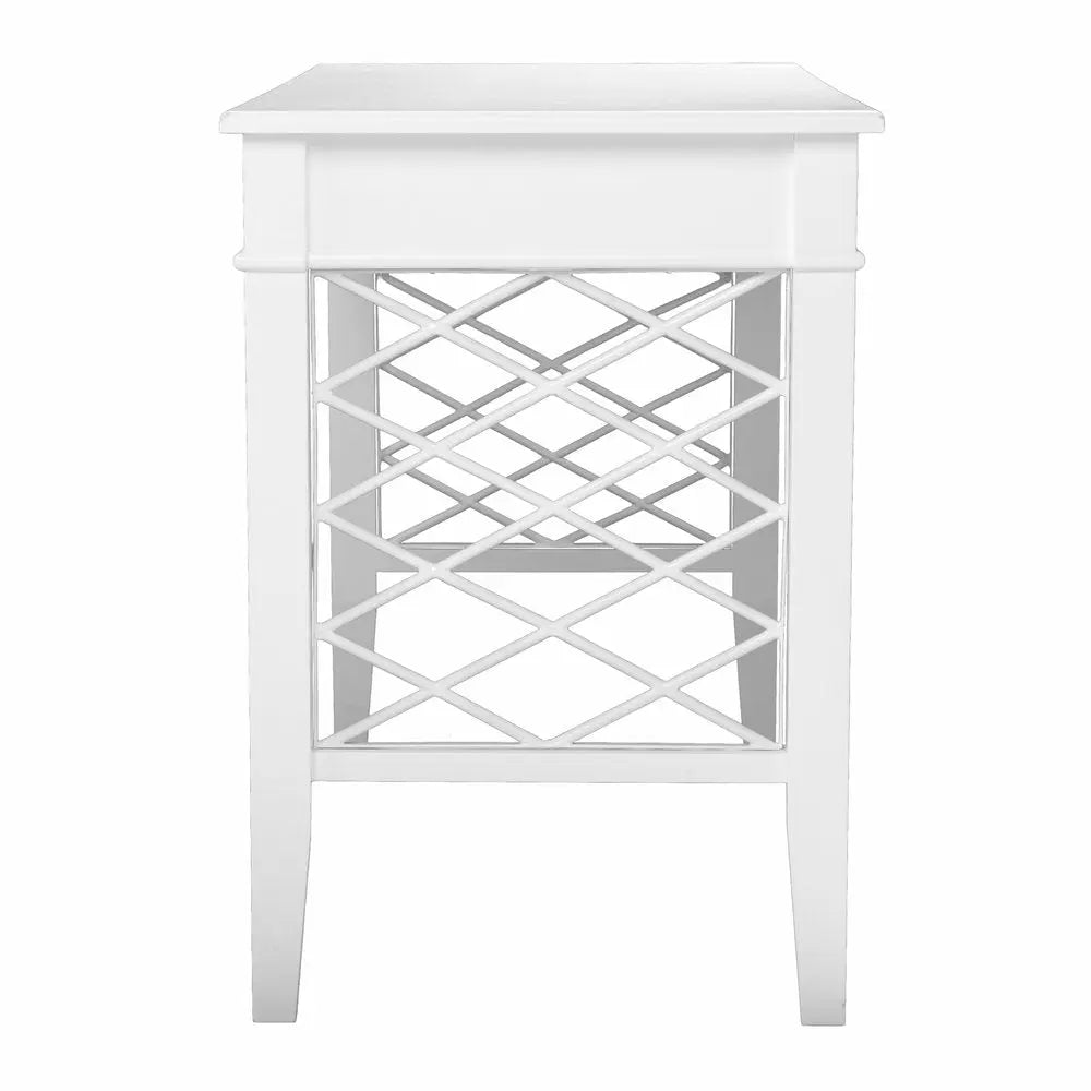43" White Writing Desk With Two Drawers - NOBLE HOME INTERIORS