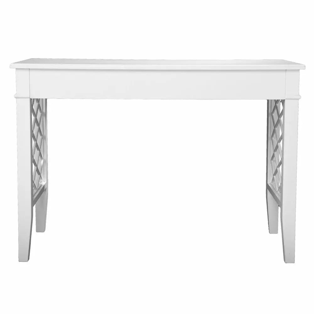 43" White Writing Desk With Two Drawers - NOBLE HOME INTERIORS