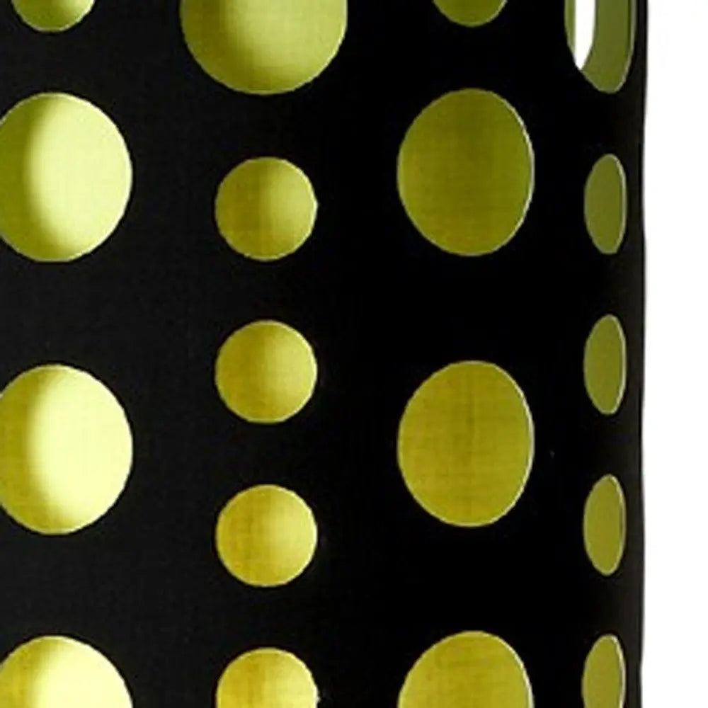 66" Steel Novelty Floor Lamp With Black And Green Drum Shade HomeRoots