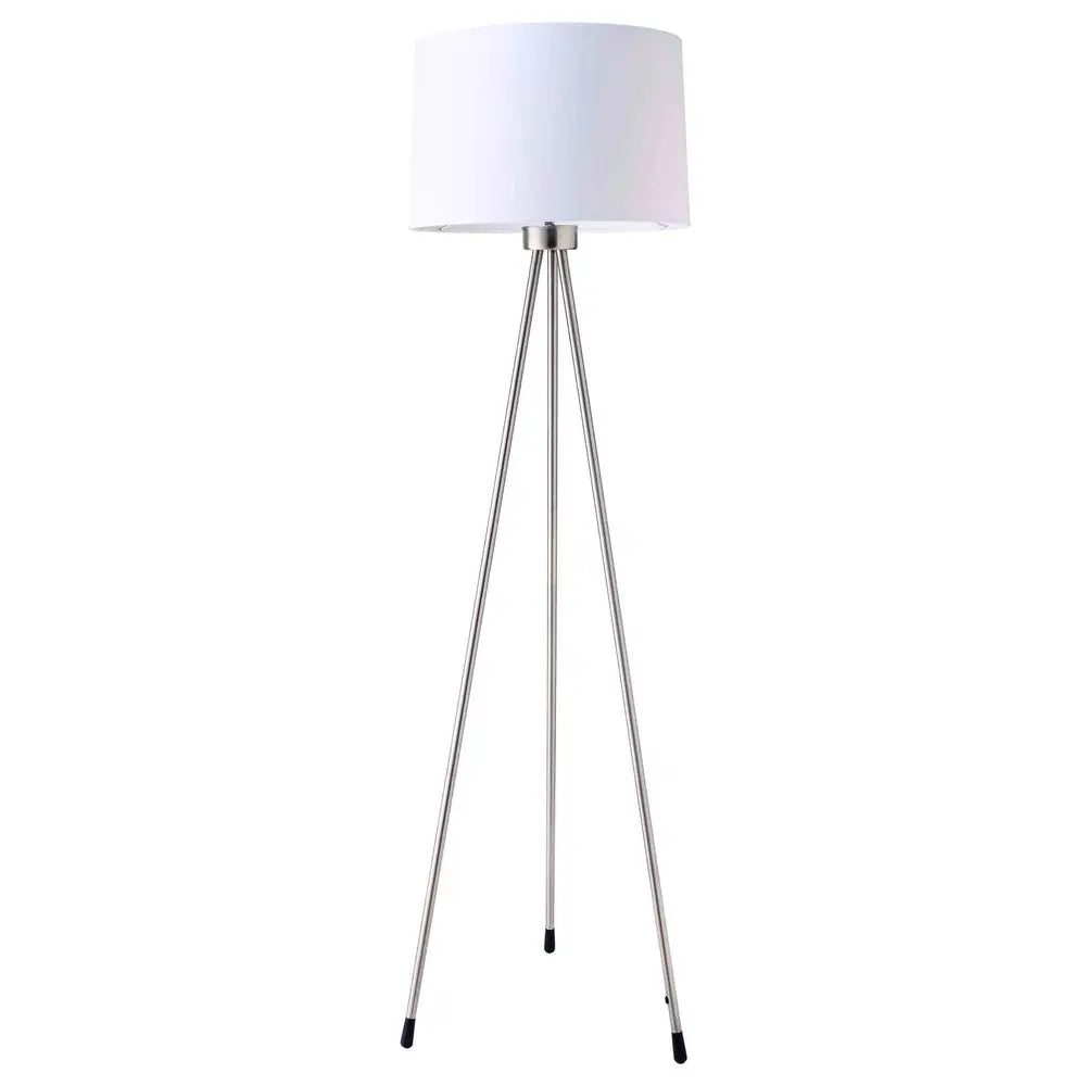 59" White Tripod Floor Lamp With White Drum Shade HomeRoots