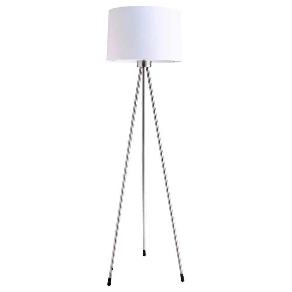 59" White Tripod Floor Lamp With White Drum Shade HomeRoots