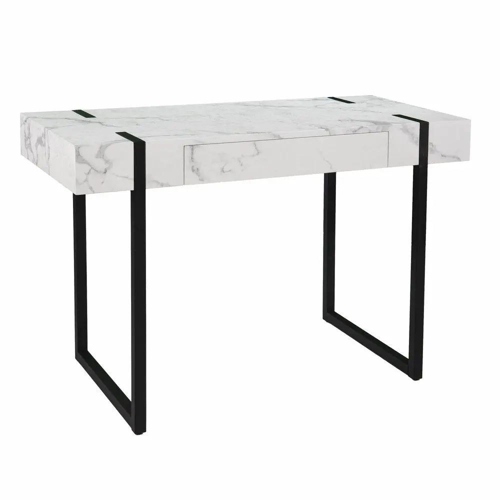 45" White and Black Writing Desk - NOBLE HOME INTERIORS