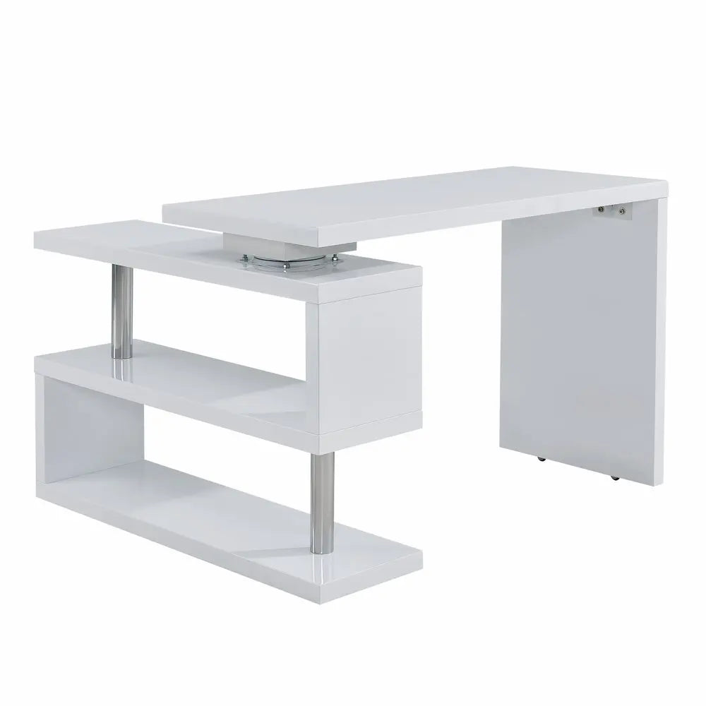 45" White Corner Writing Desk - NOBLE HOME INTERIORS