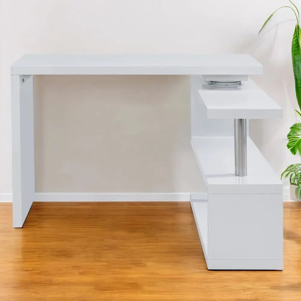 45" White Corner Writing Desk - NOBLE HOME INTERIORS