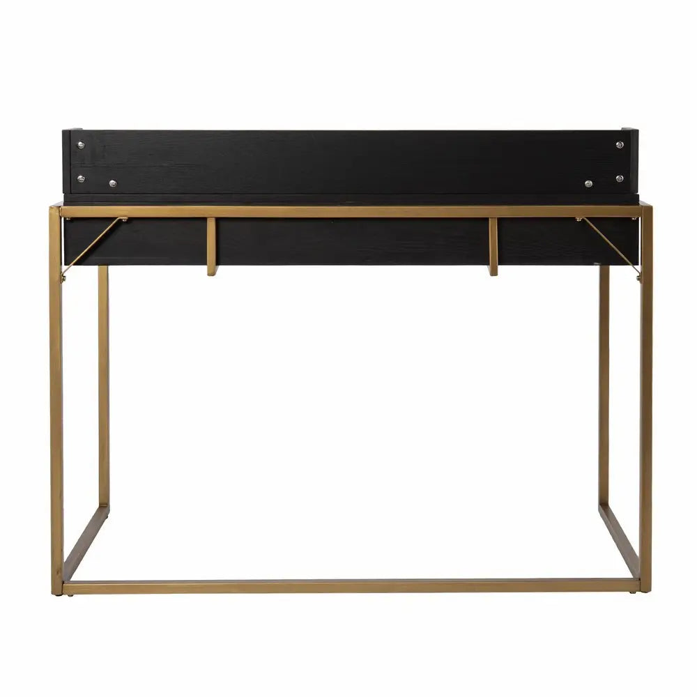 46" Black And Gold Writing Desk - NOBLE HOME INTERIORS