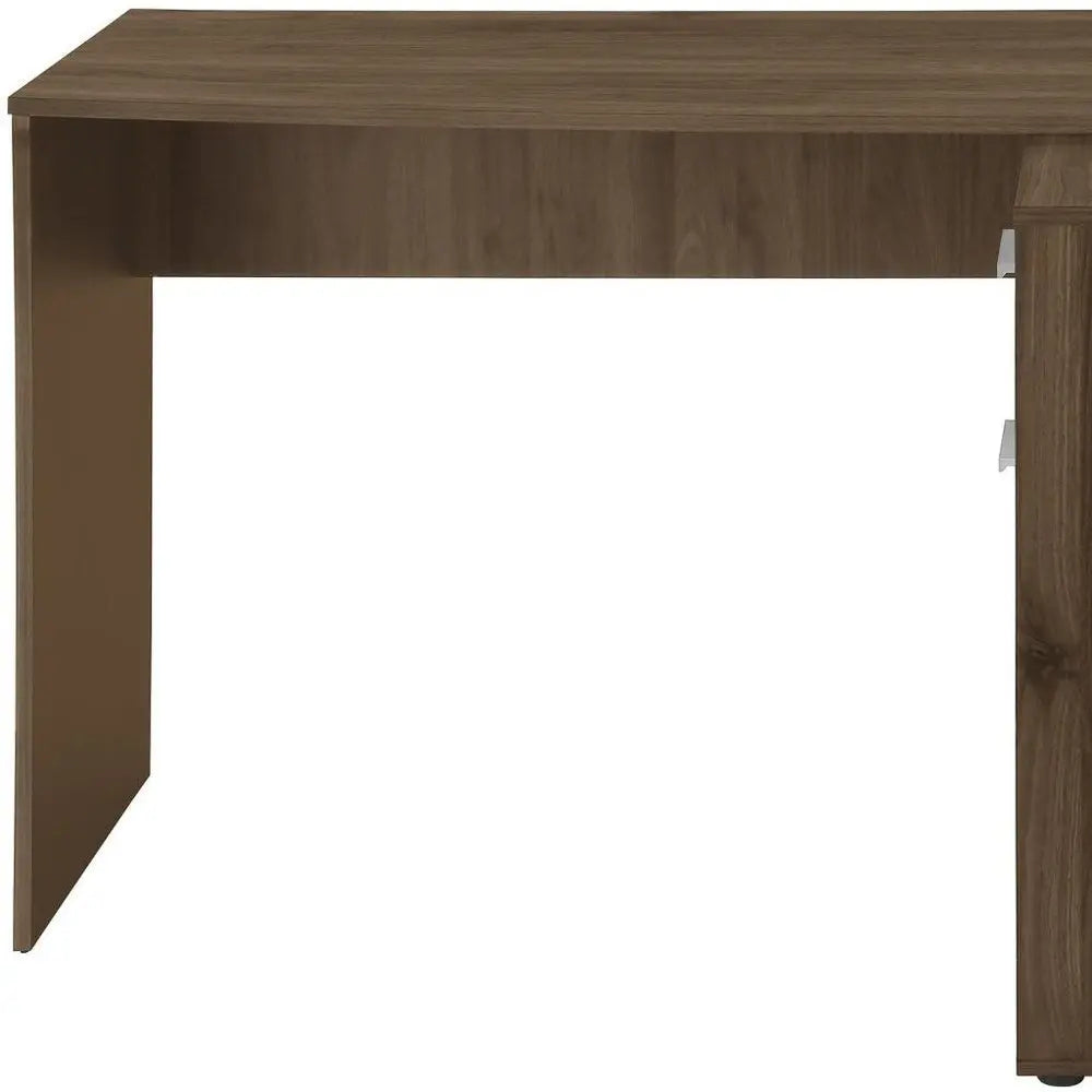 46" Brown Wood L Shape Computer Desk - NOBLE HOME INTERIORS