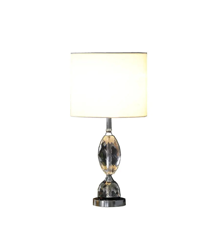 24" Silver Crystal Standard Table Lamp With White Shade HomeRoots
