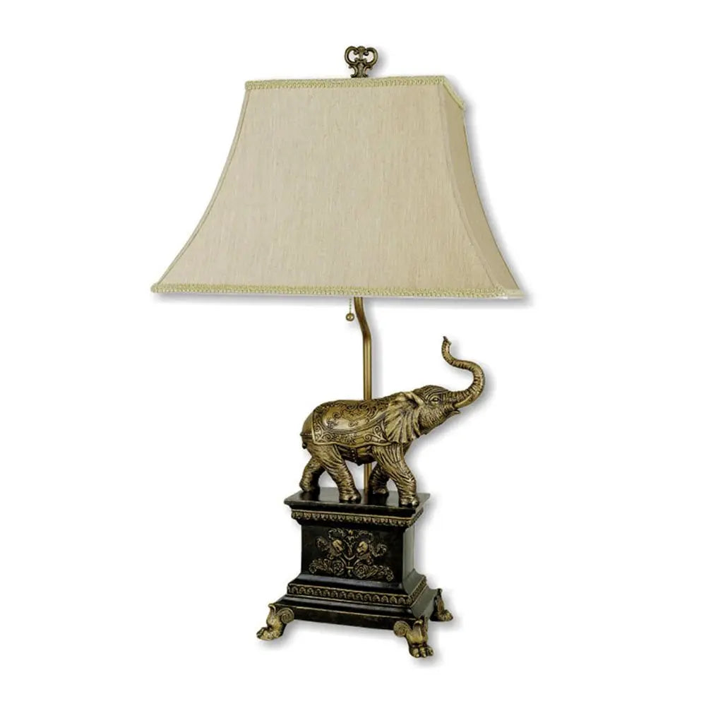 Antique Elephant Table Lamp HomeRoots