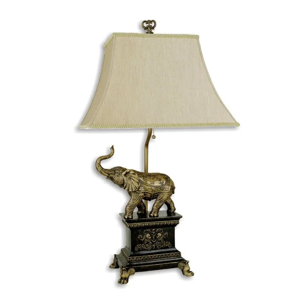 Antique Elephant Table Lamp HomeRoots