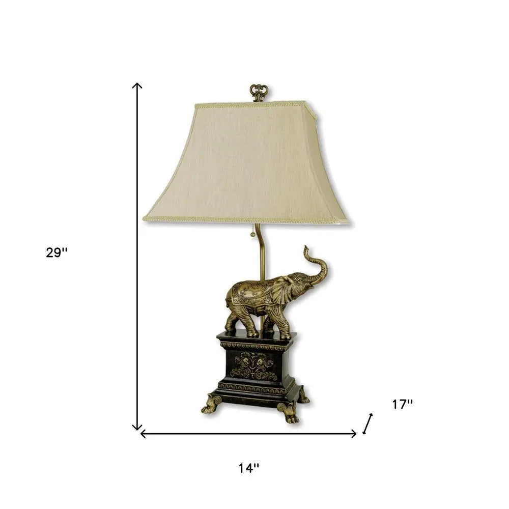 Antique Elephant Table Lamp HomeRoots