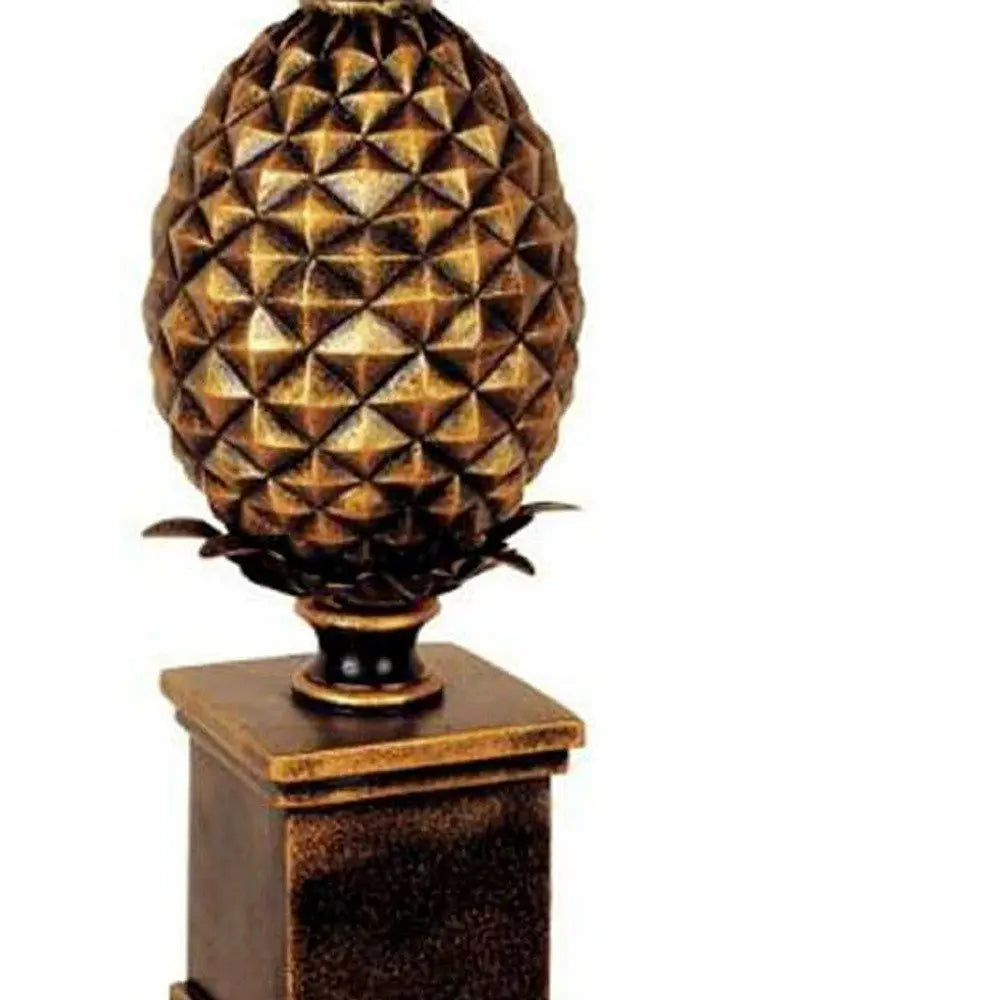 32" Gold Metal Pineapple Table Lamp With Gold Classic Empire Shade HomeRoots