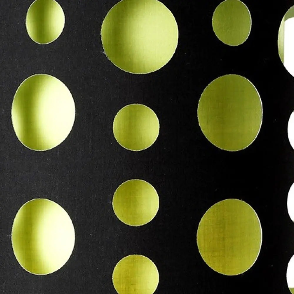 33" Silver Metal Mod Table Lamp With Black And Green Drum Shade HomeRoots