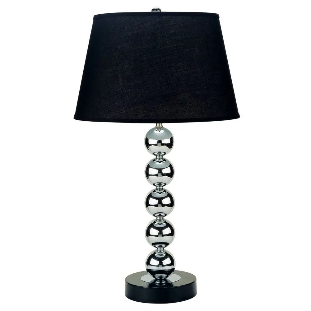Silver Bauble Table Lamp with Black Shade HomeRoots