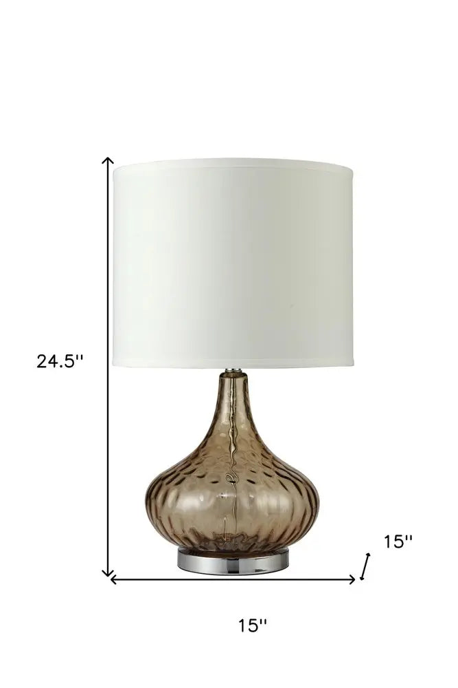 Brown Textured Glass Table Lamp HomeRoots
