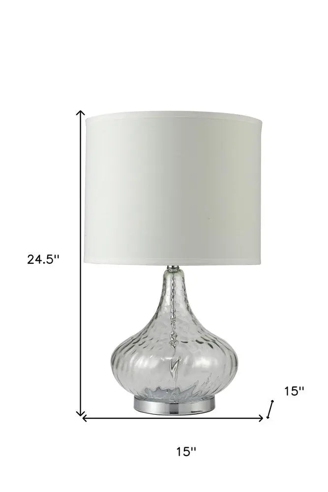 Clear Textured Glass Table Lamp HomeRoots