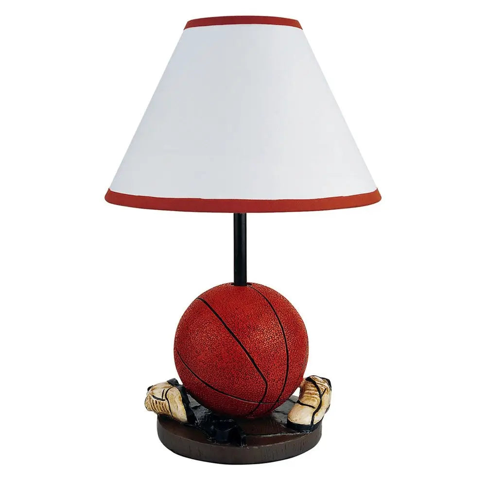 15" Orange Bedside Table Lamp With White Shade HomeRoots