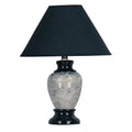 13" Black Ceramic Bedside Table Lamp With Black Shade HomeRoots