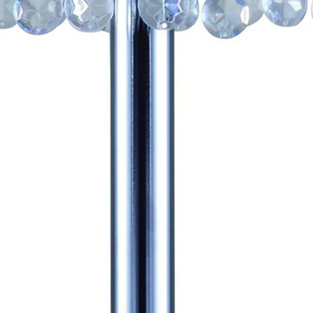 26" Silver Glam Two Tier Chandelier USB Table Lamp HomeRoots