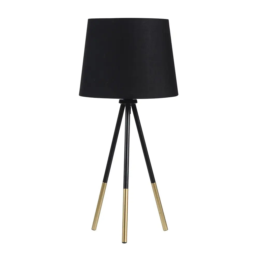 20" Gold Tripod Table Lamp With Black Empire Shade HomeRoots