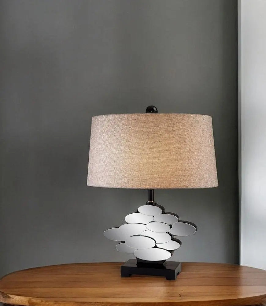 Beautiful Bronzed Table Lamp with Glass Accents HomeRoots