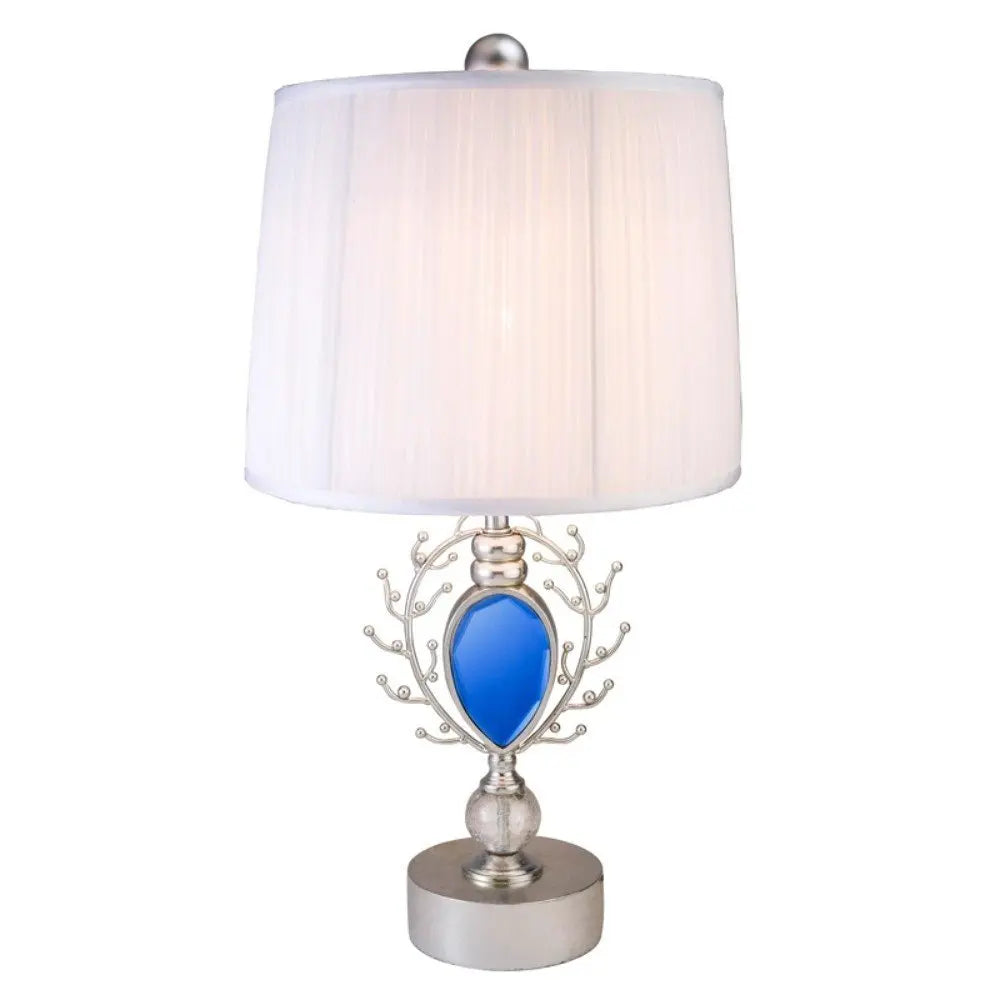 Dazzling Faux Turquoise Pendent Silver Table Lamp HomeRoots
