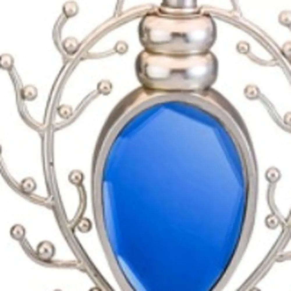 Dazzling Faux Turquoise Pendent Silver Table Lamp HomeRoots