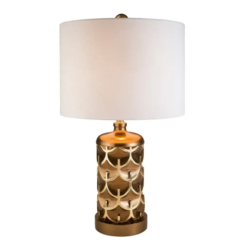 Magestic Brown and Gold Geo Table Lamp HomeRoots