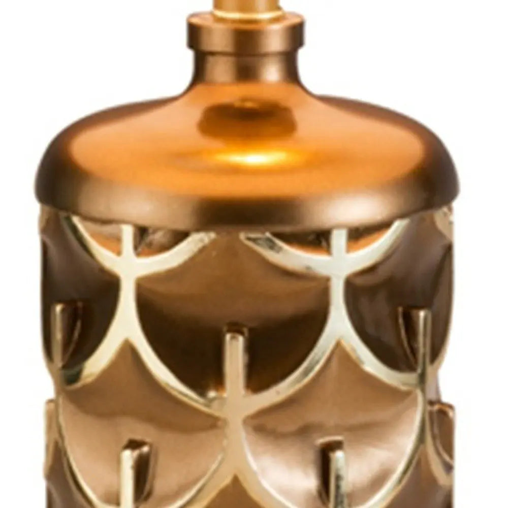 Magestic Brown and Gold Geo Table Lamp HomeRoots