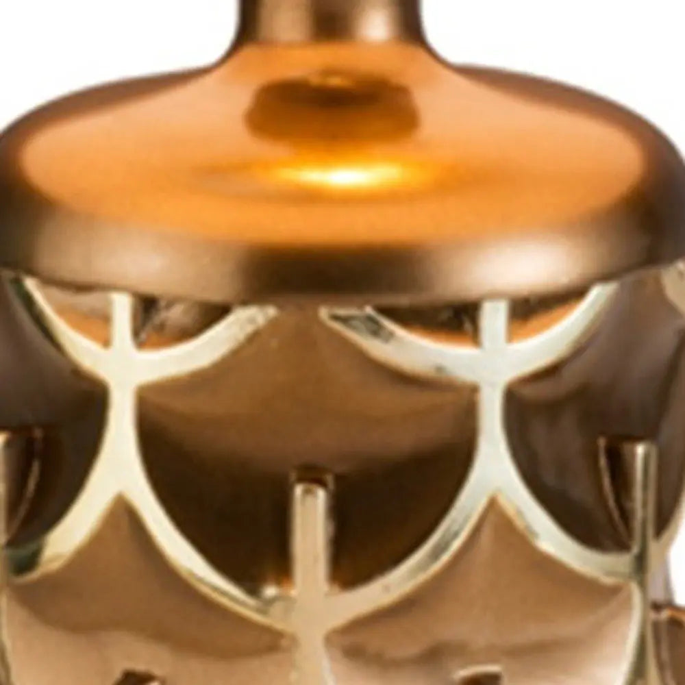 Magestic Brown and Gold Geo Table Lamp HomeRoots
