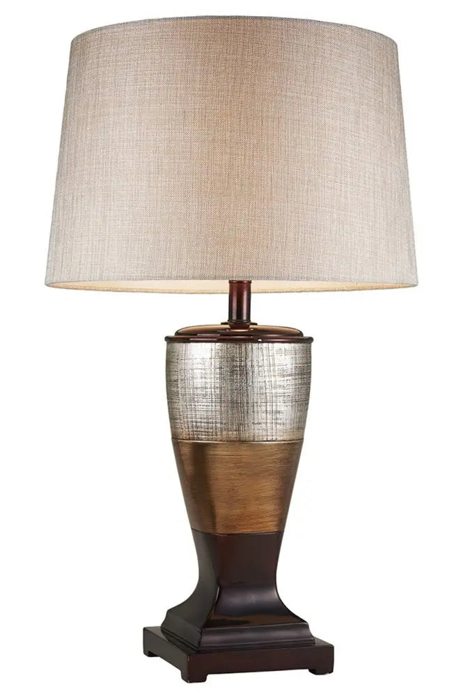 Exotic Brown and Gold Wide Stripe Table Lamp HomeRoots