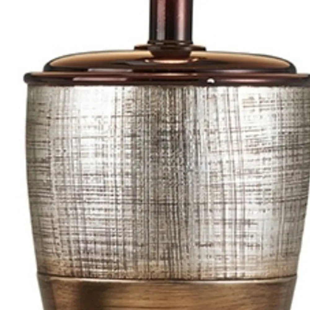 Exotic Brown and Gold Wide Stripe Table Lamp HomeRoots